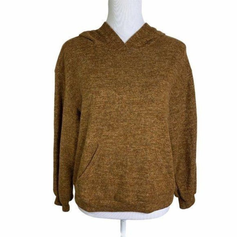 LUSH Brown Melange Long Sleeve Hooded Sweater